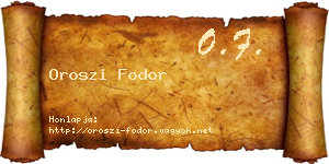 Oroszi Fodor névjegykártya